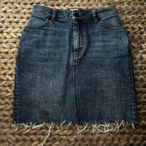 & other stories Denim Frayed Hem Skirt